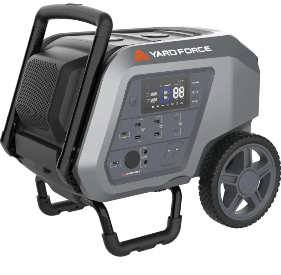 Yard Force Portable Power Station 2400 Watt Continuous 4800 Watt Peak Bluetooth Speaker Wifi Connection Wireless Charging Rv 30a Plug Led Light Main